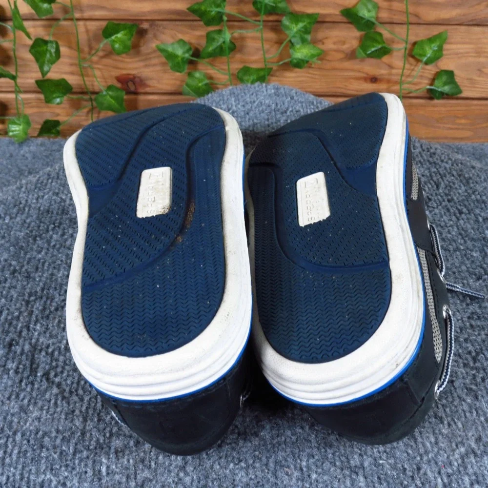 Sperry Billfish Men Boat Shoe Size 9.5 Casual Nautical Navy Blue Leather Mesh